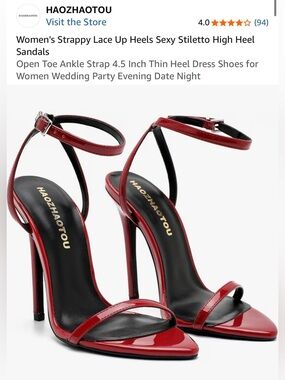 NWT Haozhaotou Women's Strappy Lace Up Stiletto High Heel Sandals Size: 8.5